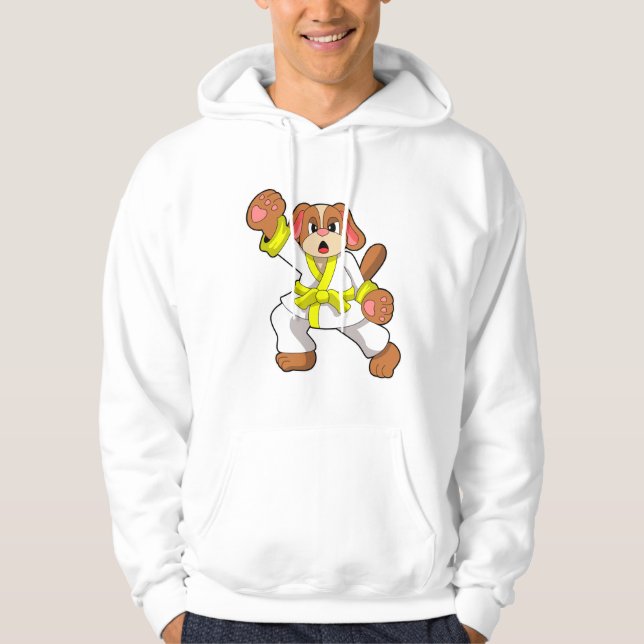 Hund vid Karate Martial Arts Hoodie (Framsida)