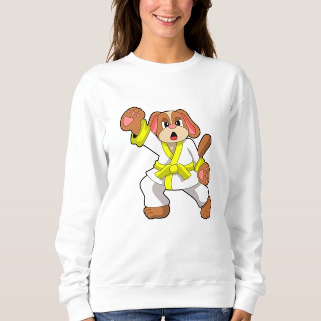 Hund vid Karate Martial Arts T Shirt (Framsida)