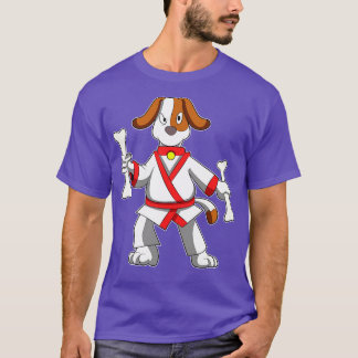 Hund vid martialkonsten Karate med Bone T Shirt