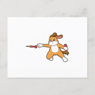 Hund vid pilkastning med pil.PNG Vykort