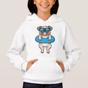 Hund vid simning med Simma ring T Shirt