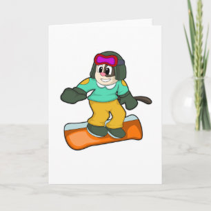 Hund vid Snowboard-sport Kort