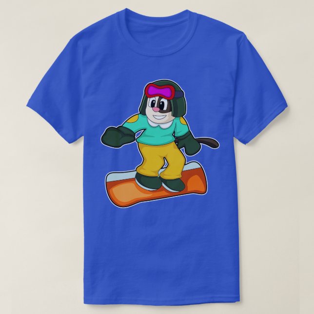 Hund vid Snowboard-sport T Shirt (Design framsida)