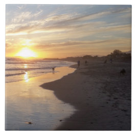 Hund vid Sunset California Dreaming Tile Kakelplatta