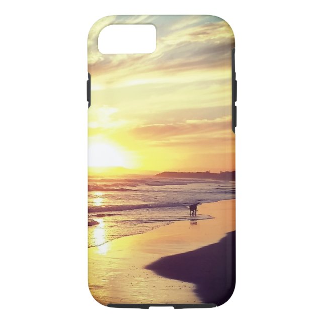 Hund vid Sunset Phone Case (Baksida)