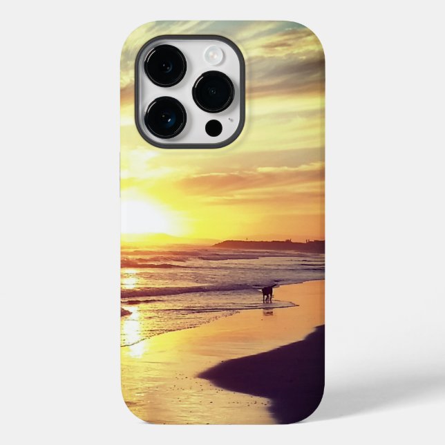 Hund vid Sunset Phone Case (Baksida)