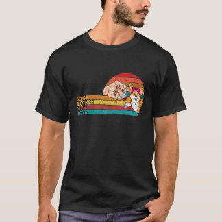 Hund Vin Älskare Corgi Hund Retro Mors dag Mor T Shirt