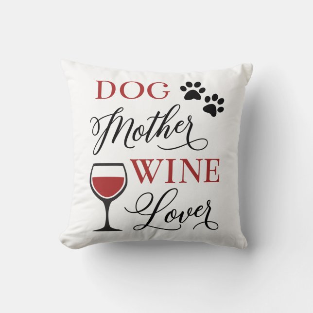 Hund Vin, Älskare Cute Quote Pet Mamma Womens Kudde (Framsida)