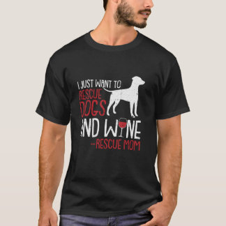 Hund Vin Älskare Funny Doggie Drinking Mamma Mam T Shirt
