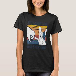 Hund Vinta, bästa Frenchie Pappa någonsin Lycklig T Shirt