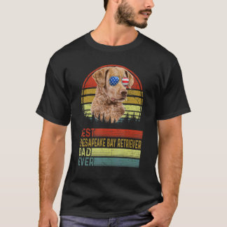 Hund Vintage Bästa Chesapeake Bay Retriever Pappa T Shirt