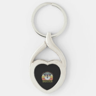 Hund Vintage Bästa Schnauzer Pappa någonsin T-shir Twisted Heart Silverfärgad Nyckelring