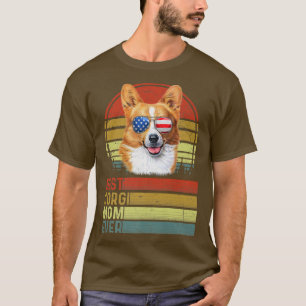 Hund Vintage Best Corgi Mamma, Puppy D, Mor Dag T Shirt