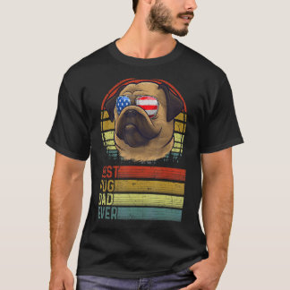Hund Vintage Best Pug Pappa Puppy Hund Far-dagen P T Shirt
