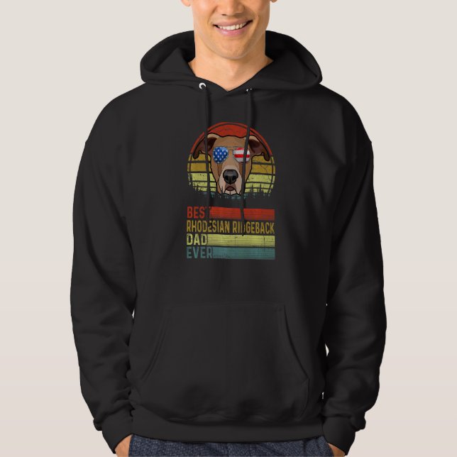 Hund Vintage Best Rhodesian Ridgeback Pappa någons Hoodie (Framsida)