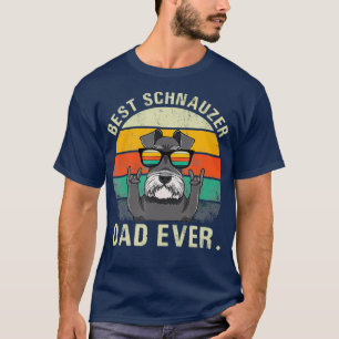 Hund Vintage Best Schnauzer Pappa Aldrig Fars dag T Shirt