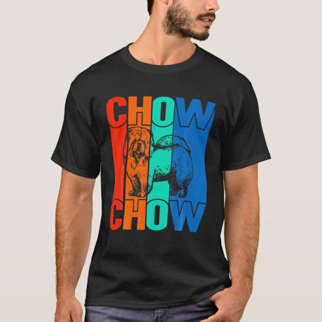 Hund vintage Chow Chow T Shirt (Framsida)