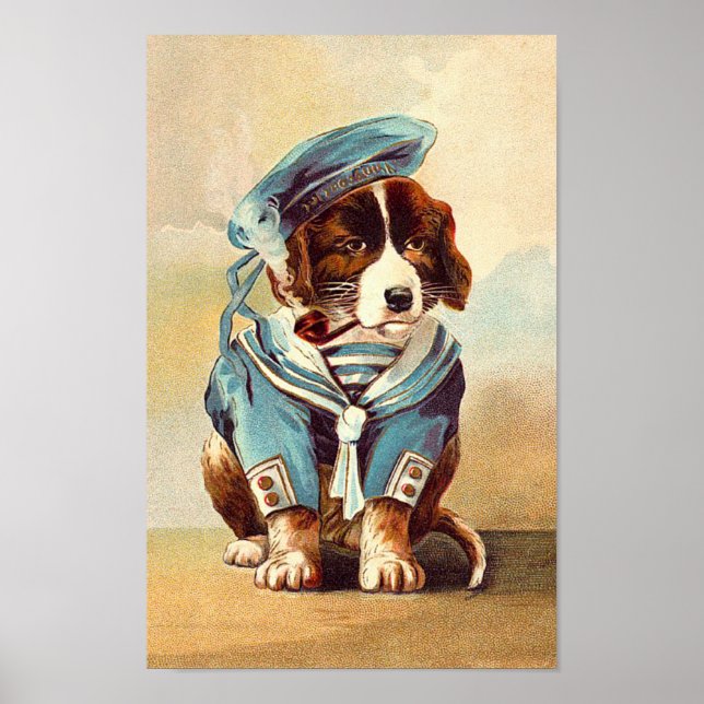 Hund vintage Sailor Poster (Framsidan)