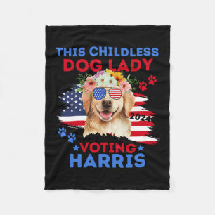 Hund Vote Kamala Harris 2024 Golden Retriever Fleecefilt