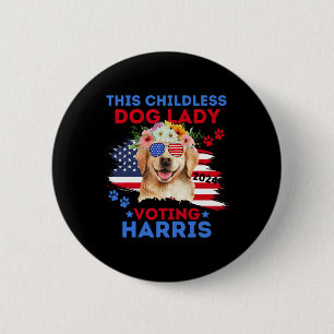 Hund Vote Kamala Harris 2024 Golden Retriever Knapp