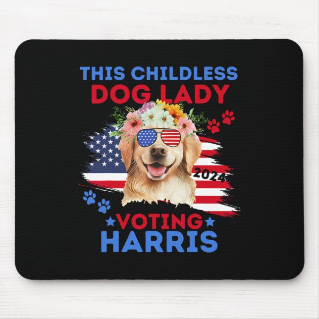 Hund Vote Kamala Harris 2024 Golden Retriever Musmatta (Framsidan)
