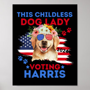 Hund Vote Kamala Harris 2024 Golden Retriever Poster