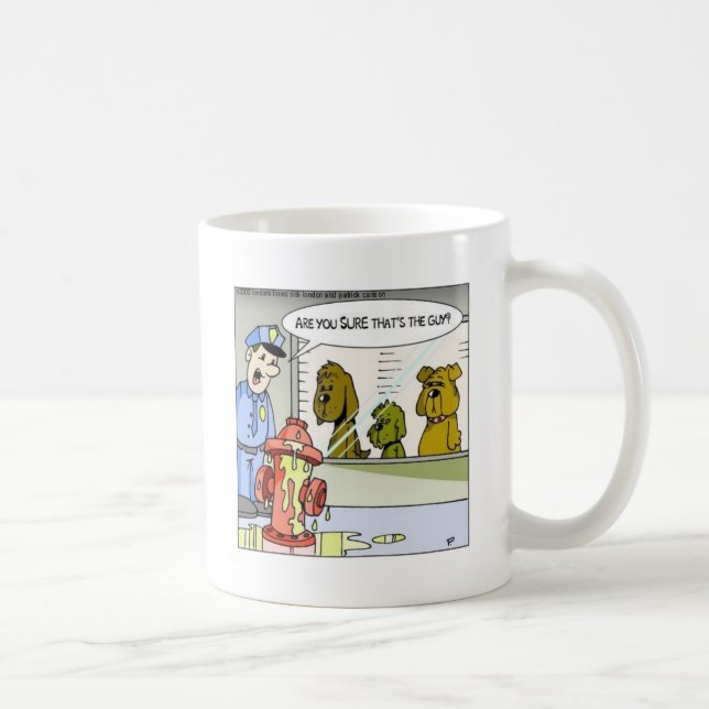 Hund Vs Brandpost Polisens Roliga Gåvor & T-shirts Kaffemugg (Höger)