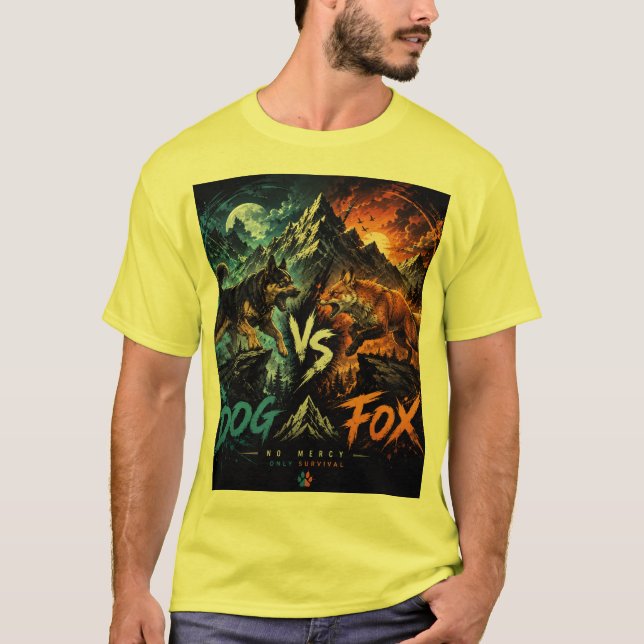 Hund vs Räv: Vild överlevnadskollision. T Shirt (Framsida)