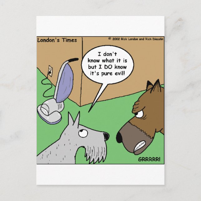 Hund VS. Vacuum Cleaner Funny Gifts & Collectibles Vykort (Framsida)