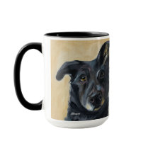 Hund w Bent Öar | Tvåtonig Mugg, 15 oz