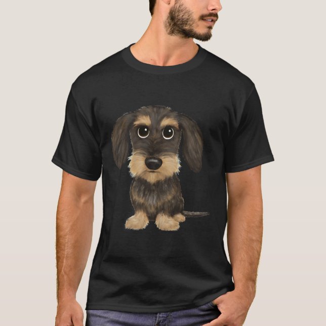 Hund W för trådbunden Wiener-kabeltråd med vidsträ T Shirt (Framsida)