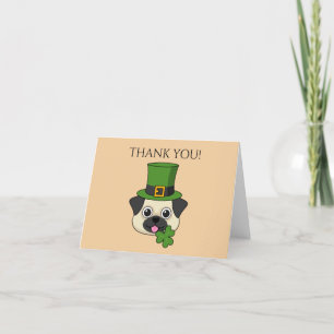 Hund w Hat and Shamrock St Patrick's Anpassa Tack Kort
