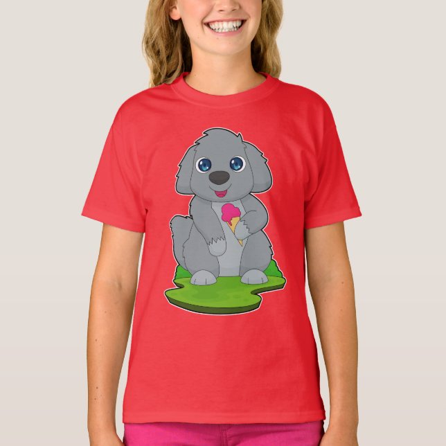 Hund Waffle glass T Shirt (Framsida)