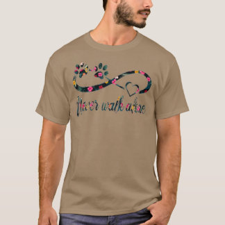 Hund Walk Alone Hund älskare Flower T Shirt