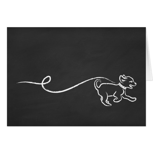 HUND WALK CHALK HÄLSNINGSKORT (Framsidan Horizontal)
