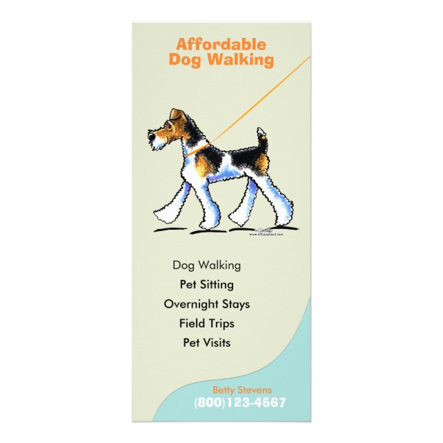 Hund Walker Sitter Business Rate Card Reklamkort (Framsidan)