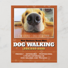 Hund Walking 4X5 Flyer Cute Dog Walker Promo