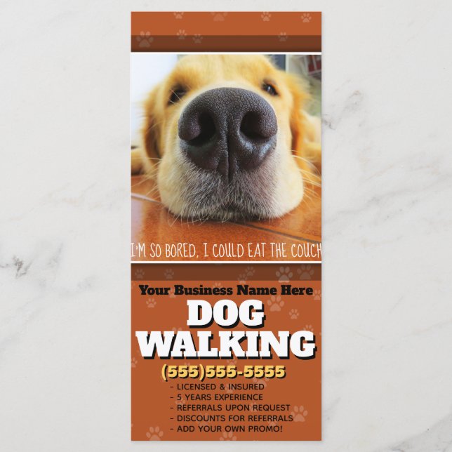 Hund Walking Anpassade Marknadsföring Reklam (Framsida)