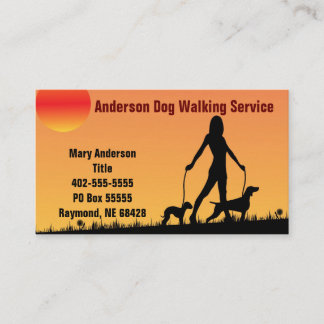 Hund Walking Card silhouette med två hundar Visitkort