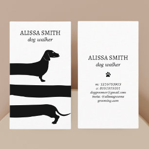 Hund Walking Dachshund Funny Aesthetic Visitkort