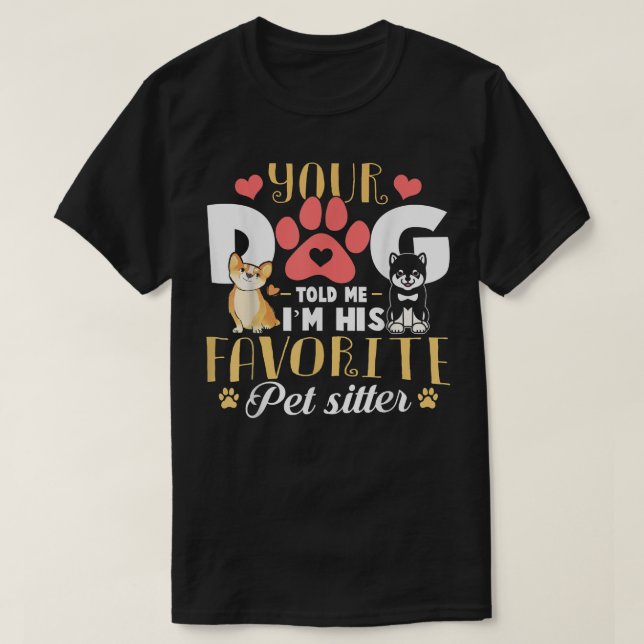 Hund Walking Gift for Dog Walker Pet Sitter Funny  T Shirt (Design framsida)