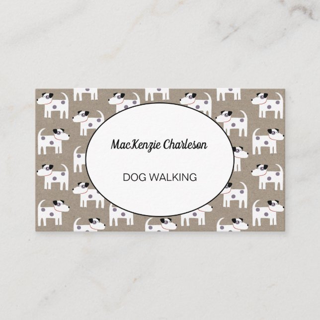 Hund Walking Jack Russell Terrier Brown Papper Visitkort (Framsida)