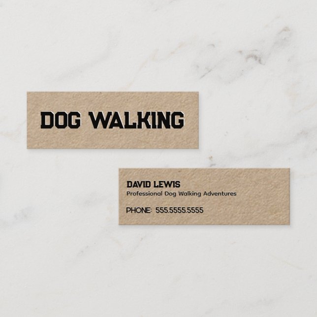 Hund Walking Mini Visitkort (Fram/baksida)