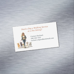 Hund Walking Pet Sitta-bordning Magnetiska Visitkort