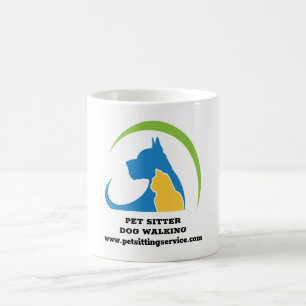 Hund Walking Pet Sitter Animal Service Logotyp Kaffemugg