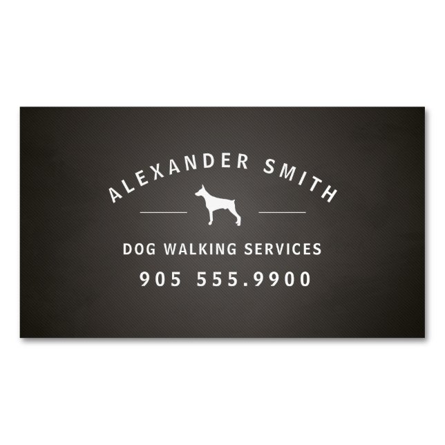 Hund Walking Services Magnetiska Visitkort (Framsida)