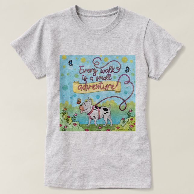 Hund Walking T-Shirt (Design framsida)