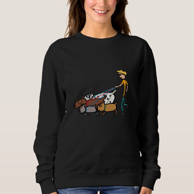 Hund Walking T Shirt (Framsida)
