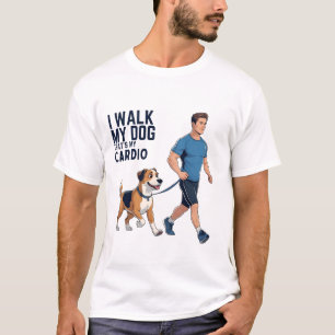Hund Walking T-Shirt - Det är My Cardio - Pet Pare
