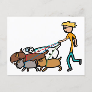 Hund Walking Vykort